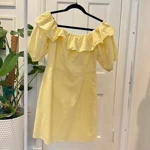 H&M yellow mini dress with ruffles